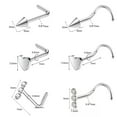 thumbnail image 2 of QQTDFG 20g Stainless Steel Nose Stud Heart Spike Nose Piercing Crystal Nostril Piercing-Spike-S Shape-Gold, 2 of 9