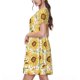 thumbnail image 2 of Disketp Watercolor With Sunflowers para Vestido de Manga Corta para Mujeres, Vestidos de Verano para Mujeres, Casual y Holgado para la Playa, 2 of 6