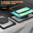 thumbnail image 5 of Case for Samsung Galaxy Tab A11+ 2025/ Galaxy Tab A9+ 2023 Handle Protective Cover 360 Rotating Ring Stand, Shockproof Dropproof Case for Kids Kickstand & Pencil Holder & Shoulder Strap,Transparent, 5 of 10