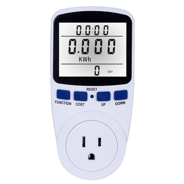 Pantalla LCD Uso de electricidad Medidor de energía Socket de energía Vatio voltio Amperios Vataje K Tomshoo Enchufe