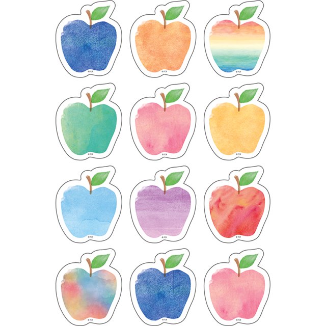 TEACHER CREATED RESOURCES (6 PK) WATERCOLOR APPLES MINI