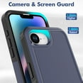 thumbnail image 4 of KOMI for iPhone 16e 2025 Case: Dual Layer Protective Heavy Duty Cell Phone Cover Shockproof Rugged with HD Screen Protector - Military Protection Bumper Tough - iPhone SE4 2025, Navy Blue, 4 of 8
