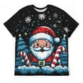 thumbnail image 5 of Men's Christmas T Shirt, 3D All Over Print Santa Claus Graphic Tee, Funny Holiday Short Sleeve Crew Neck Top for Men, Soft Stretchy 88% Polyester 12% Spandex, S-4XL, 5 of 7