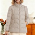 thumbnail image 2 of Packable Puffer Jacket Women Plus Size Winter Warm Jacket Padded Coats Lightweight Down Coat Long Sleeve Outerwear, 2 of 5