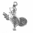 thumbnail image 1 of Sterling Silver 24" .8mm Box Chain 3D Cute Rooster Pendant Necklace One Wing Up, 1 of 2