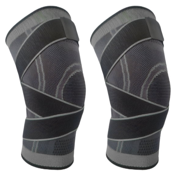 BESTSKY 2Pcs Knee Brace,Customizable Fit Knee Compression Sleeve,Extra Compression Knee Sleeve,BLACK,L