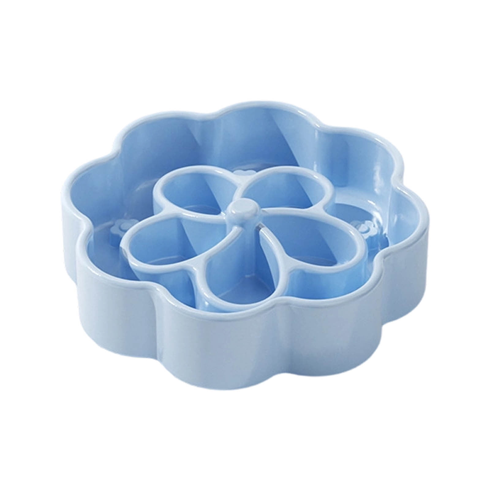 Cat Slow Feeder Bowl Ceramic, 6.26 Inch Multifunctional Bowl For Food And Water, Medium Large Pet Feeding Dish, Easy Clean Cat Bowl With Raised Interior, Ceramic Cat Food Bowl,Blue