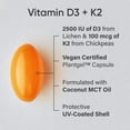 thumbnail image 2 of Suplemento de vitamina D3 K2 de 2500 UI de Sports Research con aceite MCT de coco, 2 of 8