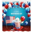thumbnail image 3 of Ambesonne 4th of July Shower Curtain, Uncle Sam Hat Flag, 69"Wx84"L, Blue Red and Pearl, 3 of 5