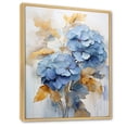 thumbnail image 2 of Designart "Radiant Bouquet Of Blue And Gold Minimalist Pansies" Pansies Floater Framed Wall Art Living Room, 2 of 5