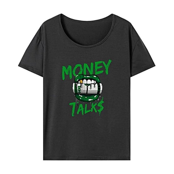 Camiseta básica para mujer, camiseta básica de moda con cuello redondo para playa, senderismo, compras XL