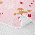 thumbnail image 5 of Erosebridal Cute Gingerbread Man Twin Quilt Set 2 Pieces,Merry Christmas Twin Coverlet Set,Pink,1 Bedspread and 1 Pillowcase, 5 of 7