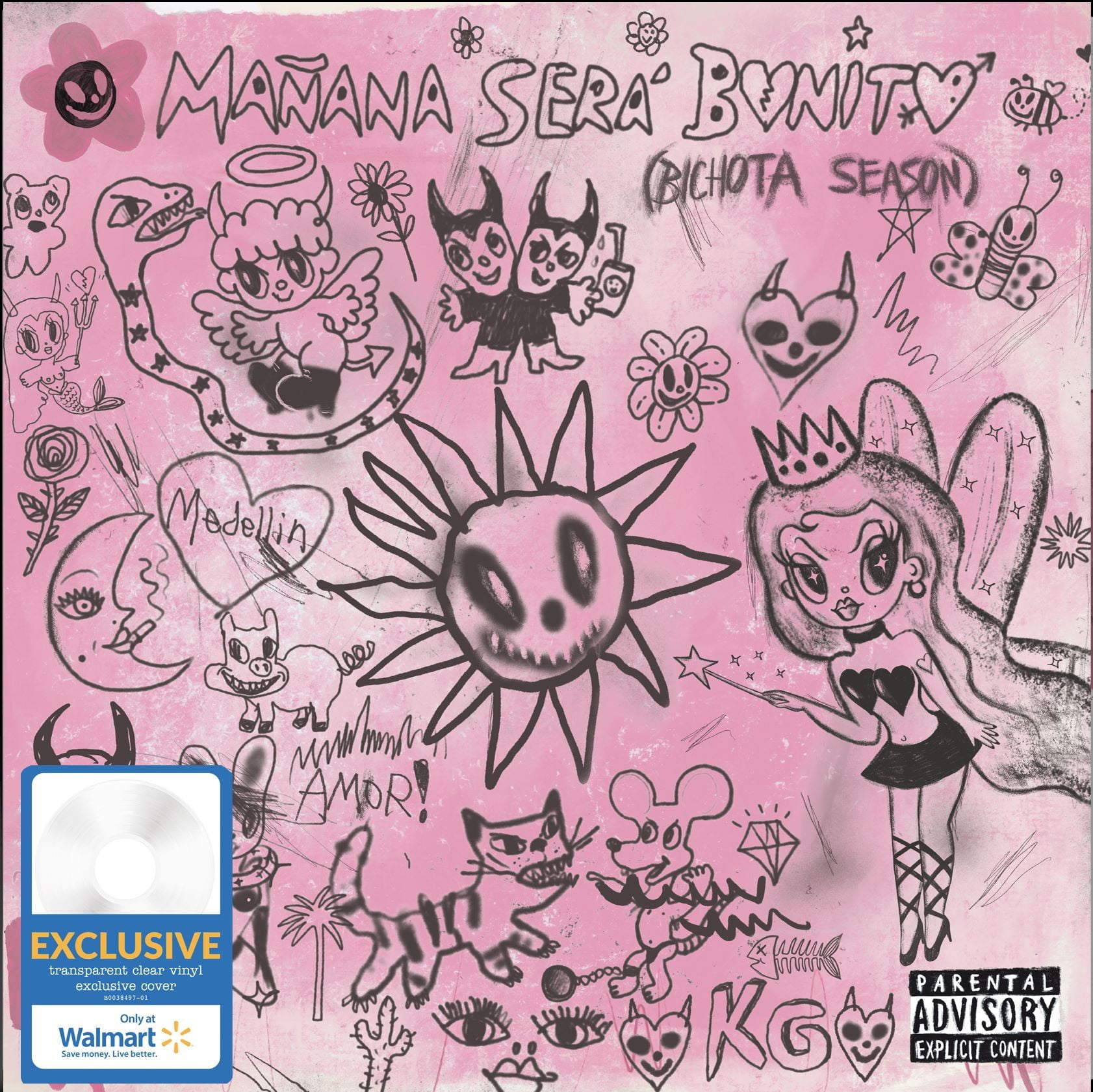 KAROL G - MAÑANA SERÁ BONITO (BICHOTA SEASON)(Transparent Clear Vinyl & Walmart Exclusive Cover) - Latin LP
