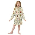 thumbnail image 6 of FORMRS Niños Bathrobe Unisex Hooded Robe Soft Plush Pajamas Sleepwear, Size 2-3T, Beige Floral, 6 of 7