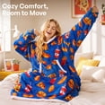 thumbnail image 6 of Joyfy Wearable Blanket Hoodie for Adults Gifts for Teen Girls Sister Women Sherpa Fleece Printed Hooded Blanket Sweatshirt Warm Cozy with Pocket & Sleeves, 6 of 7
