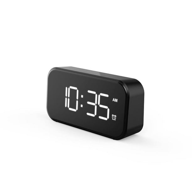 Bearachild Reloj digital USB 4 pulgadas Durable Simple Elegante Toque Pospuesto Botón LED Despertador Decoración del hogar blanco negro Bearachild HA024267-01