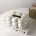 thumbnail image 2 of Dispensador de papel con diseño de burbujas para caja de pañuelos, para baño, mesa de comedor, elegante organizador de pañuelos, servilleta decorativa, E, 2 of 3