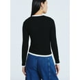 thumbnail image 3 of Scoop Women’s Double Layer Rib Tee with Long Sleeves, Sizes XS-XXL, 3 of 5