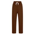 thumbnail image 4 of SnZhen Spring Sweatpants for Women Fallow Fashion Solid Color Elastic Waist with Pocket Casual Full Length Pants Coffee S, 4 of 4