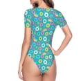 thumbnail image 4 of Gaeub Donut Women'S Short Sleeve One Piece Swimsuit Sexy High-Waisted Bodysuit For Swimming, Beach, Sports - Large, 4 of 9