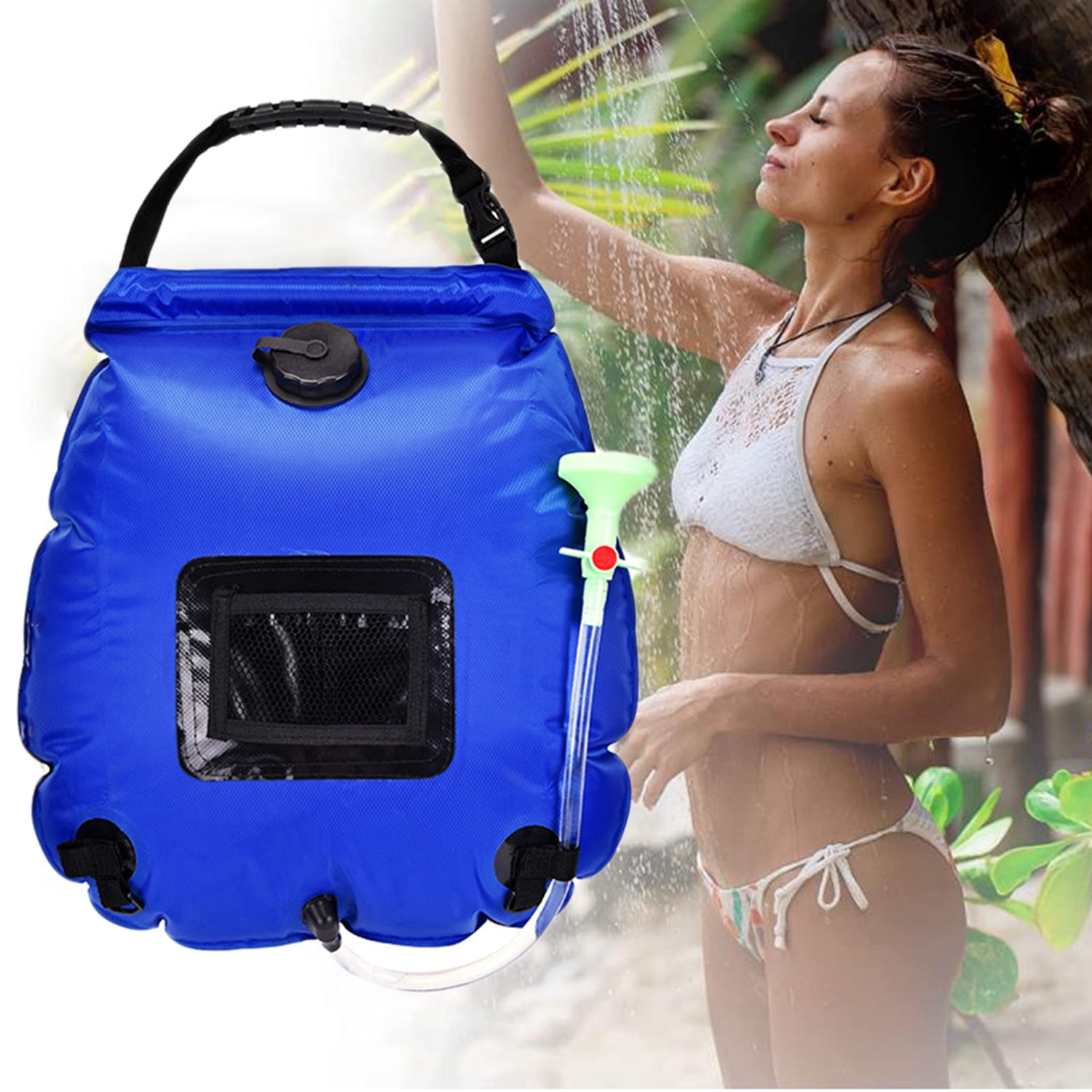 Portable Solar Shower Bag, JIFON Heating Camping Shower Bag 5 Gallons