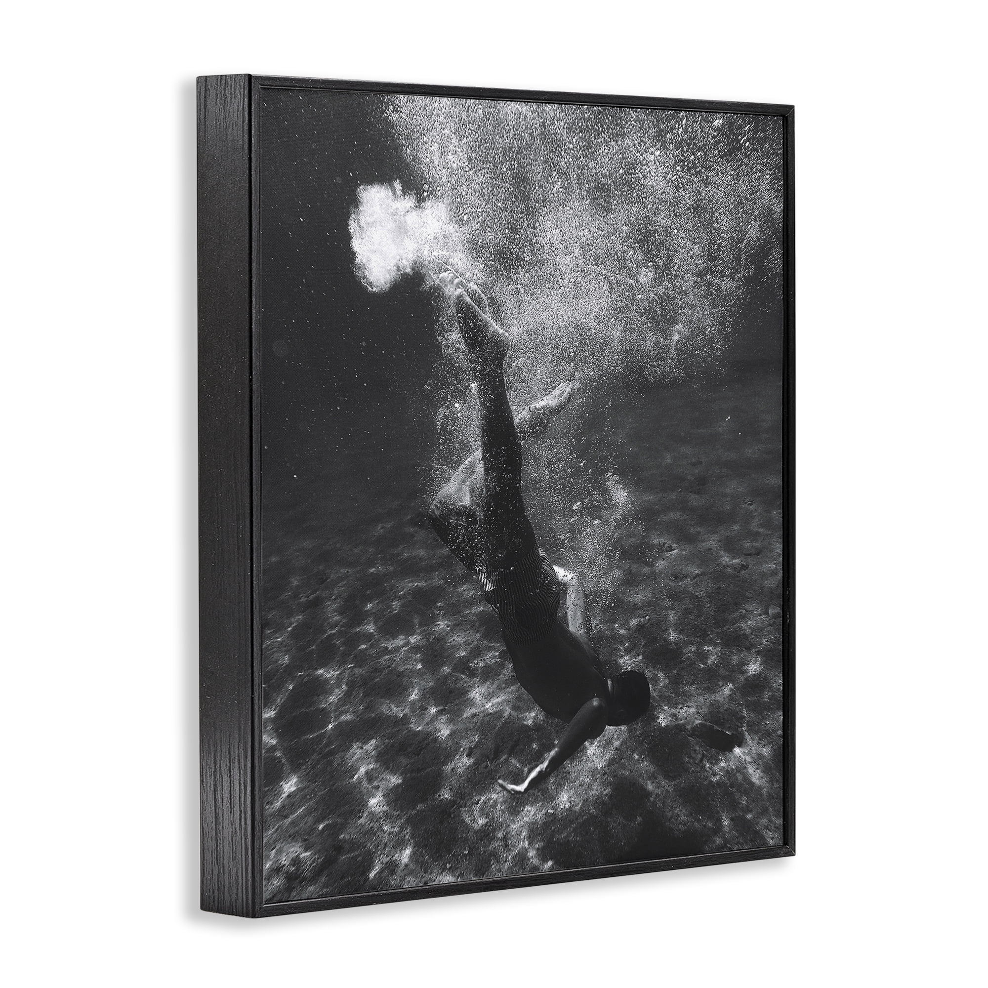 Stupell Industries Deep Ocean Diving Novelty Photography Black Framed Art Print Wall Art, 24 x 30