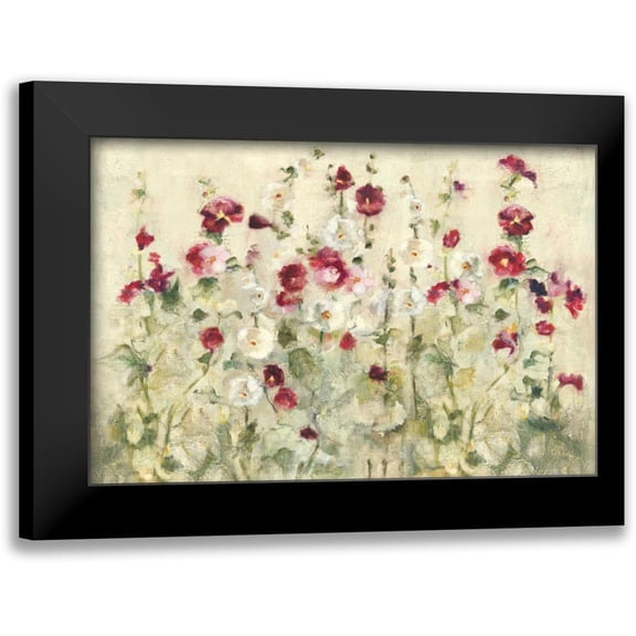 Blum, Cheri 14x11 Black Modern Framed Museum Art Print Titled - Hollyhocks Row Cool