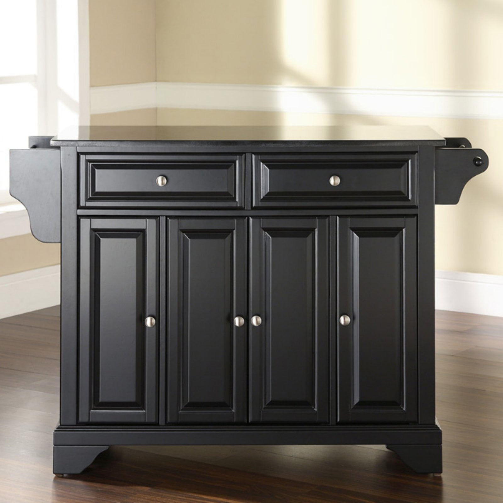 Crosley Furniture Lafayette Solid Black Granite Top Kitchen Island