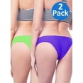 thumbnail image 1 of SAYFUT Women's Itsy Back Ruched Cheeky Thong Bikini Bottoms Underwear Stretch Panty 2 Pack, 1 of 8