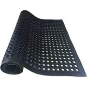 Large Outdoor Rubber Floor Mats & Matting with Drainage Holes for Outside, Non-Slip Commerical Heavy Duty Drainage Mat for Resturant Kitchen Bar Garage Garden Use 59 x 35 Inch