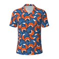thumbnail image 2 of Daiia Abstract Vintage Fox and Plants Pattern Men’s Polo Shirts,Solid Deck Shirt,Classic Fit, Breathable Cotton Polo for Casual and Sport Wear-3X-Large, 2 of 7