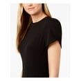 thumbnail image 3 of CALVIN KLEIN Womens Black Short Sleeve Jewel Neck Above The Knee Wear To Work Sheath Dress Petites 12P, 3 of 3