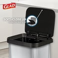 thumbnail image 4 of GLAD - Poubelle - Couvercle Rabattable - 13,2 gal - Acier Inoxydable, 4 of 12