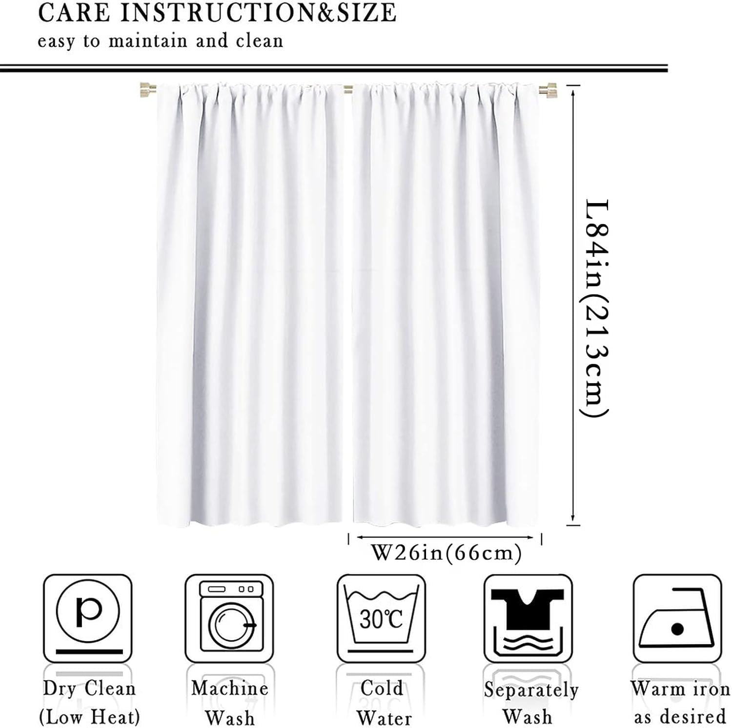 Rustic Curtains Tan Brown Grey White Abstract Pattern Blackout Print Rod Pocket Window Drapes for Bedroom Living Room 52x84in