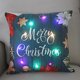 thumbnail image 1 of Luces LED intermitentes Feliz Navidad funda de almohada para el hogar funda de cojín para fiesta de Nochevieja funda de almohada navideña brillante XJ151, 1 of 4
