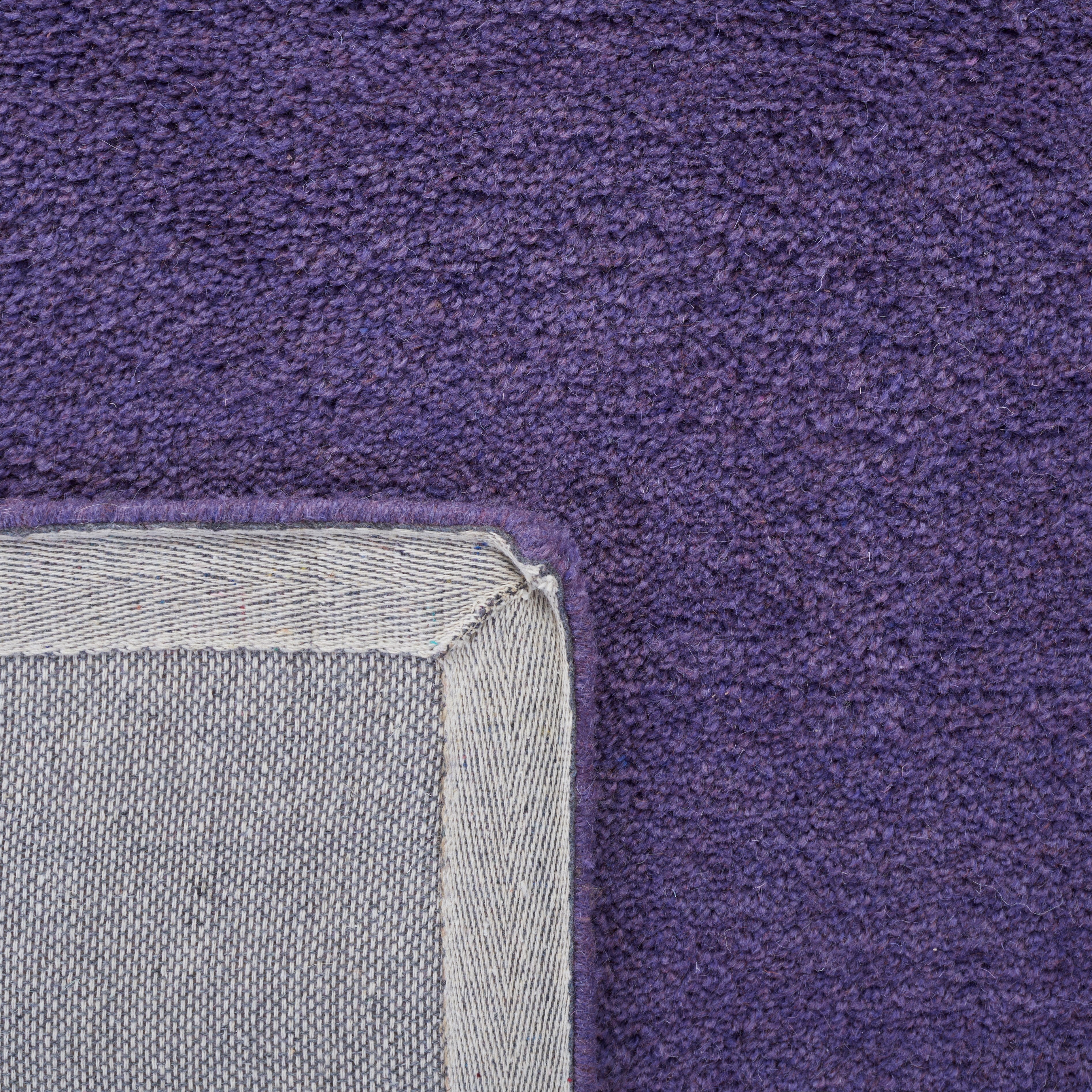 SAFAVIEH Himalaya Rachelle Solid Wool Area Rug, Purple, 4' x 4' Round