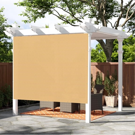 EnjinZZ Shade Cloth 4'x12'FT Sun Shade Screen Fabric HC-097 Shade Cover Tarp with Grommets for Pergola Backyard Garden,Sand