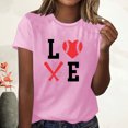 thumbnail image 2 of Blusa informal de manga corta con cuello redondo y estampado suelto de verano para mujer con estilo OAVQHLG3B Store  lin121212, 2 of 4
