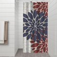 thumbnail image 2 of Red and Blue Pioneer Flower Pattern Shower Curtain 36"x72" ,Bathroom Decorative Shower Curtains Set with 12 Hooks,Modern Waterproof Washable Shower Curtain, 2 of 6