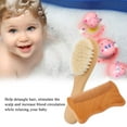 thumbnail image 4 of Peine Irfora 2 unids / set Cepillo de Pelo de Bebé Peine Lana Natural Cepillo de Pelo de Madera Recién Nacido Peine Infantil Cabeza Masajeador Kit de Aseo de Bebé Irfora Peine, 4 of 5