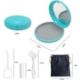 thumbnail image 2 of Étui de Rétention, Étui d'Alignateur avec Miroir, Support Rond de Rétention avec Outil de Retrait d'Aligner, Brosse et Mâcher, Ensembles de Sacs à Corde (Cyan Extérieur Gris Intérieur), 2 of 6