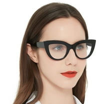 MARE AZZURO Retro Cat Eye Reading Glasses Women Large Frame Readers 1.0 1.25 1.5 1.75 2.0 2.25 2.5 2.75 3.0 3.5 4.0 5.0 6.0 (Black, 2.25) Polycarbonate Lens