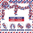 thumbnail image 3 of 4th of July Garland Decorations, 50ft Glitter Tinsel Patriotic Decor for Tree Car Golf Cart Parade Float Bike Party Table Yard Door Boat Indoor Outdoor Holiday Home, 3 of 7