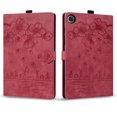 thumbnail image 2 of Case for Lenovo Tab M10 Plus 3rd Gen 10.6 inch TB-125FU/128FU/128XU with Stand, Card Slot, Embossed Cat PU Leather Cover, Red, 2 of 7