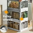 thumbnail image 5 of WYZworks Collapsible Storage Boxes with 5 sides Opening - Foldable Stackable Plastic Storage Box Tote w/Wheels Designed for Clothing, Snack Pantry, Toys, Side Latching Locks - 30L - White, 5 of 8