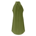 thumbnail image 5 of Vestido largo informal sin mangas con abertura para mujer: vestido largo de verano para la playa, corte A plisado, tallas S-XXL, 5 of 5