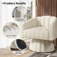 thumbnail image 6 of Apicizonhome 360-degree Rotating Velvet Chair, Soft Cushion Round Barrel Luxurious Lounge Chair, Plush Velvet Fabric Chair, for Living Room, Bedroom, Office, Beige, 6 of 9