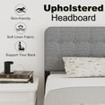 Bed Frame with Upholstered Headboard and Metal Footboard 14 Inch