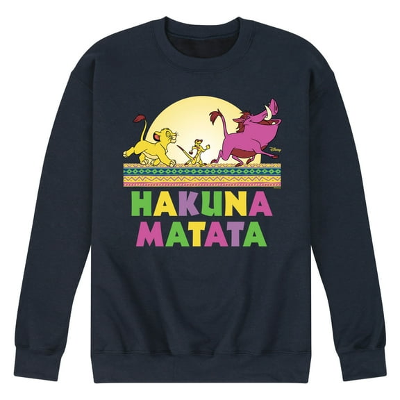 Disney - The Lion King - Hakuna Matata Scene - Men's Crew Neck Fleece Pullover