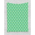 thumbnail image 1 of Abstract Tapestry, Striped Triangles 70's Style Inspired Hipster Sportswear Geometric Motifs, Wall Hanging for Bedroom Living Room Dorm Decor, 60W X 80L Inches, Sea Green and White, by Ambesonne, 1 of 2